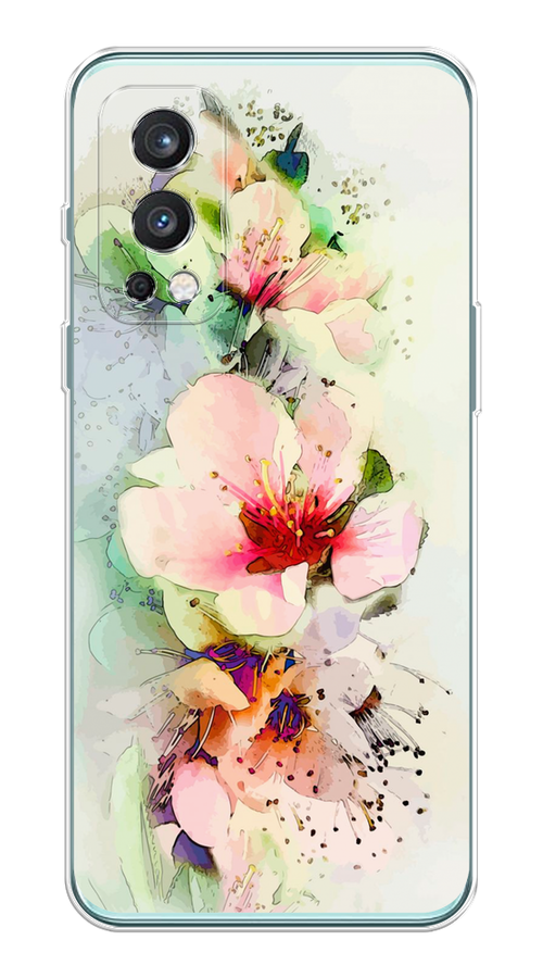 

Чехол на OnePlus Nord 2 5G "Нежные цветы", Зеленый;розовый, 151750-2