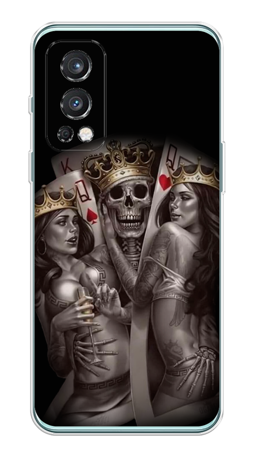

Чехол на OnePlus Nord 2 5G "Карты король и королевы", Серый;желтый, 151750-6