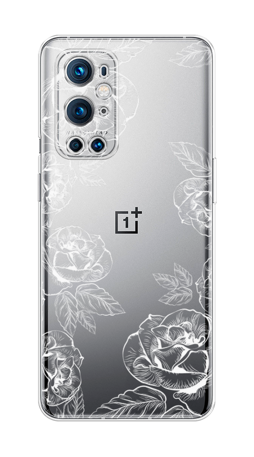 

Чехол на OnePlus 9 Pro "Розы графика", Черный;серый, 151550-2