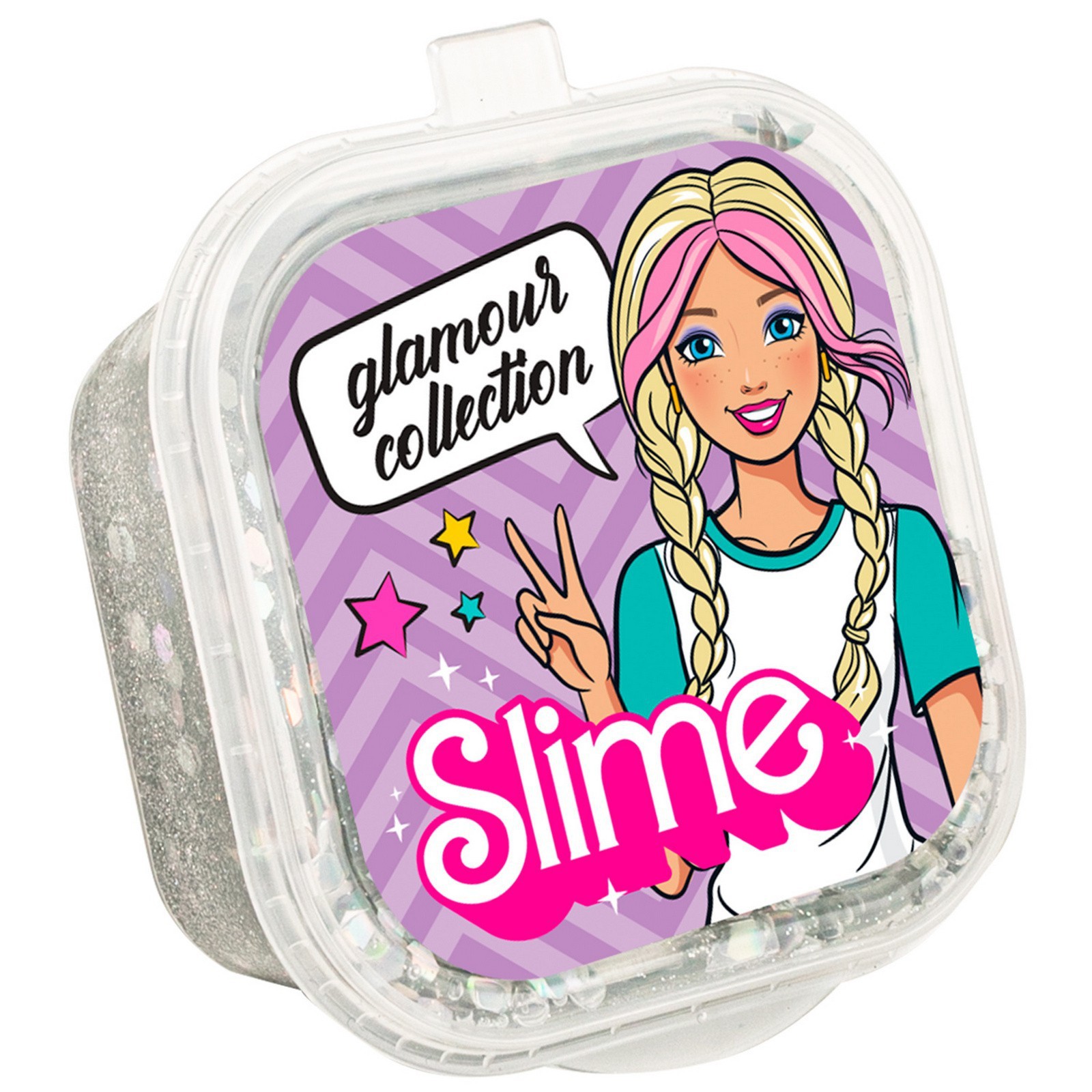 Слайм Slime Glamour collection серебряный с блестками