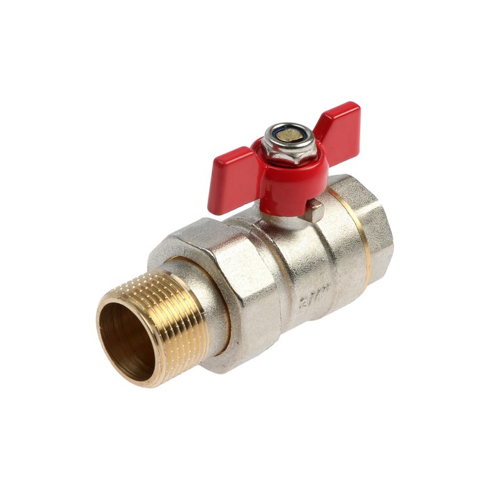 

Кран шаровой STT, 3/4", с американкой, никелированная латунь