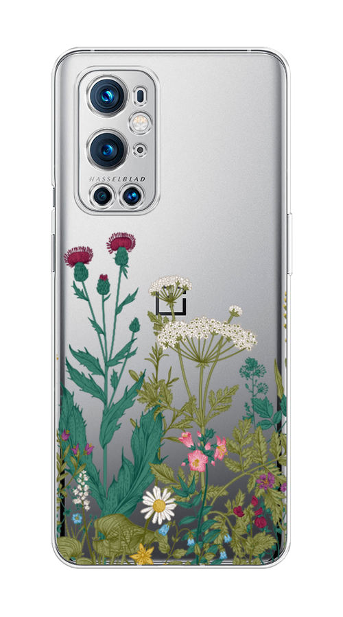 

Чехол на OnePlus 9 Pro "Дикие полевые цветы", Зеленый;розовый;белый, 151550-2