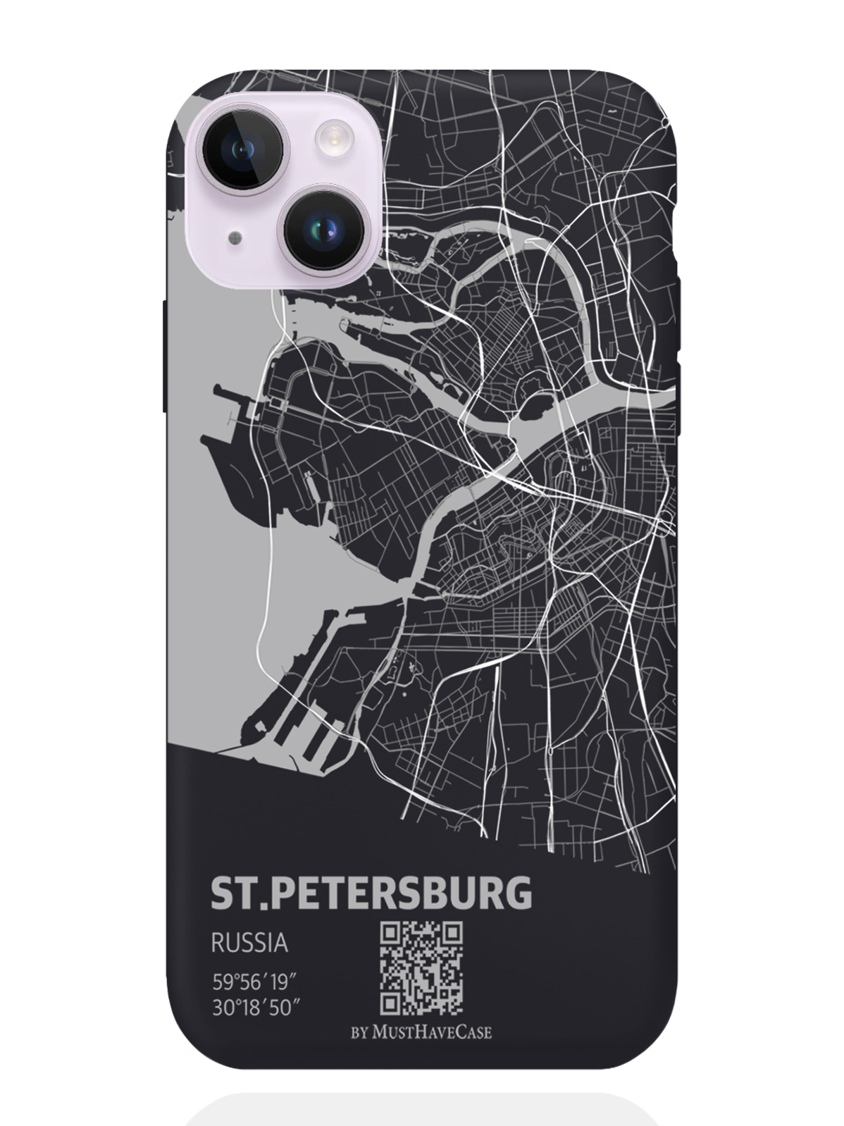 

Чехол MustHaveCase iPhone 14 Plus Карта Санкт-Петербурга, Серый;черный, iPhone 14 Plus Карта Санкт-Петербурга
