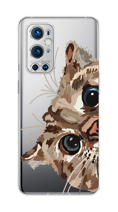 

Чехол на OnePlus 9 Pro "Любопытный кот", Коричневый;синий;черный, 151550-1
