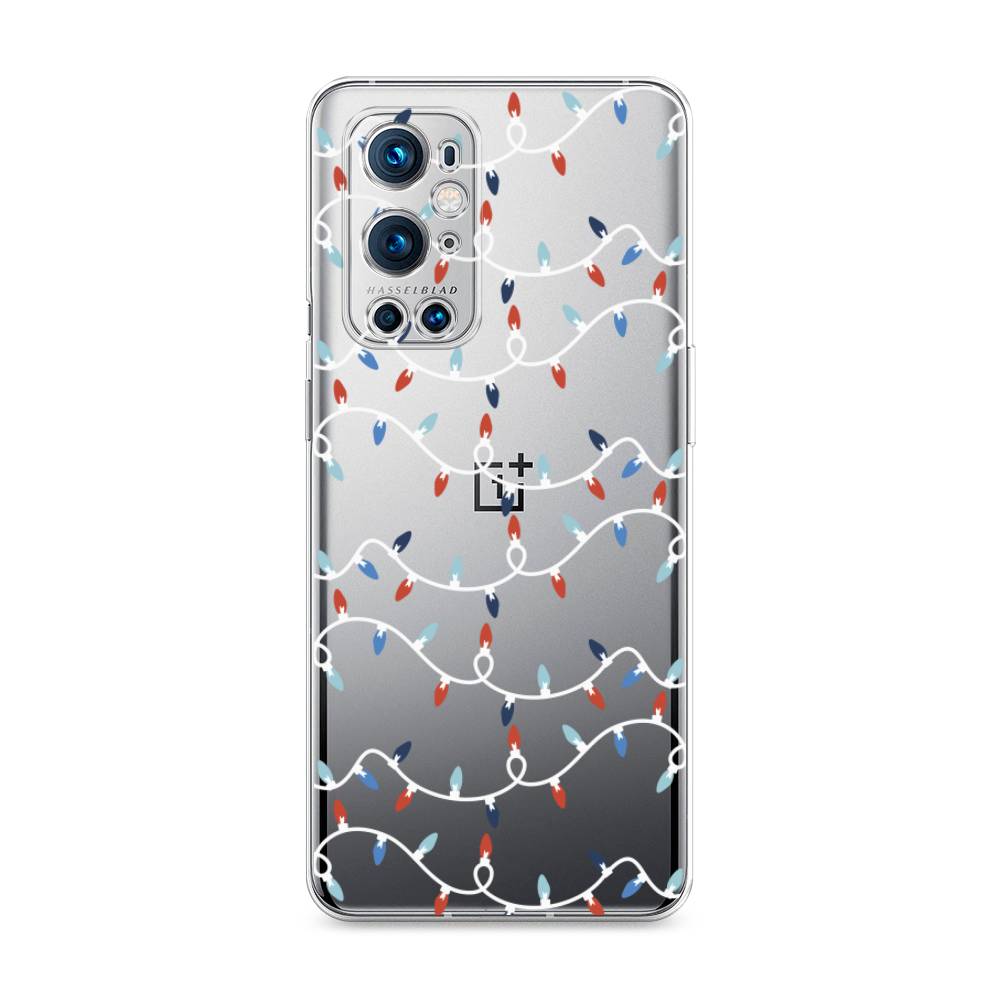 

Чехол на OnePlus 9 Pro "Разноцветная гирлянда", Белый;красный;синий, 151550-5