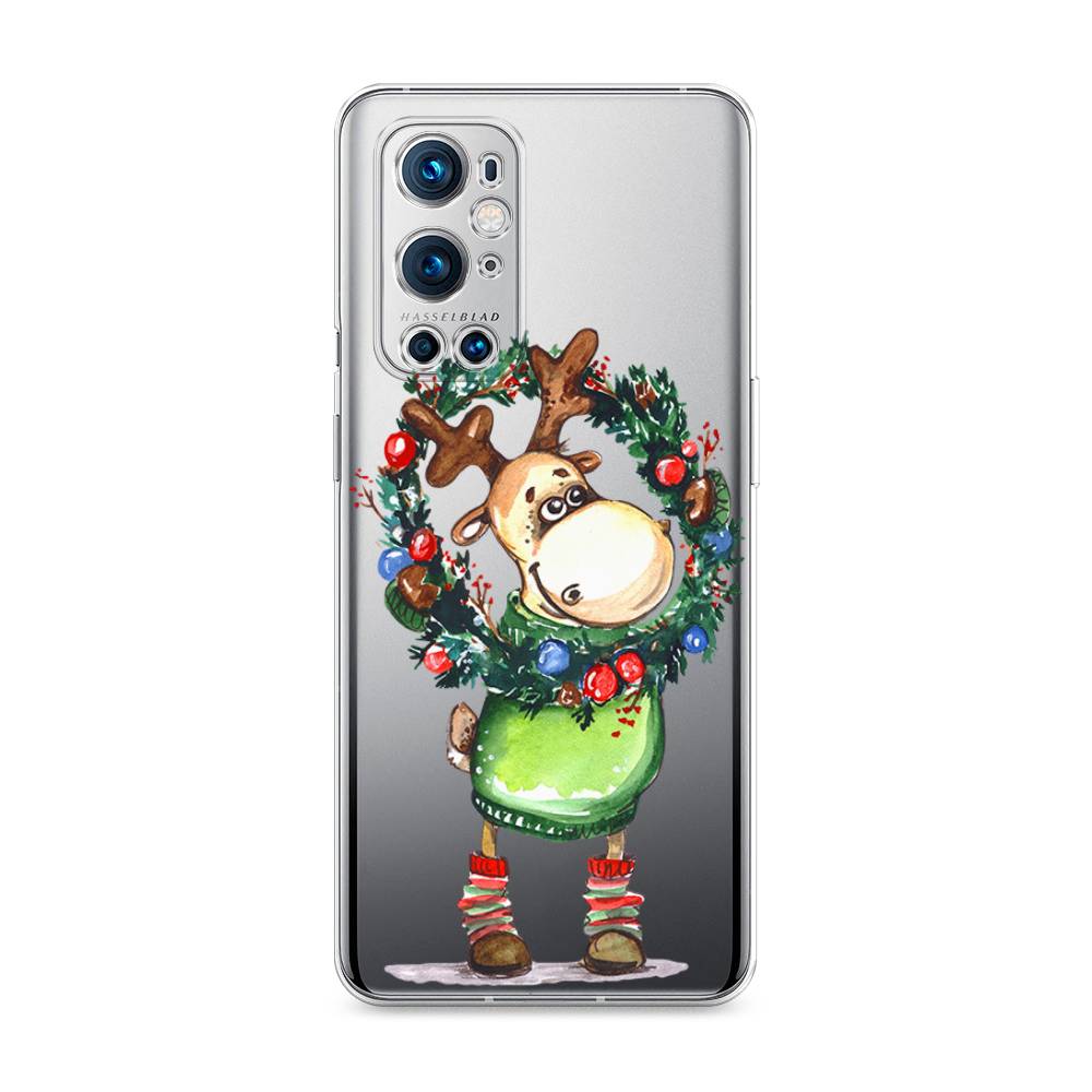 

Чехол на OnePlus 9 Pro "Олень с новогодним венком", 151550-4