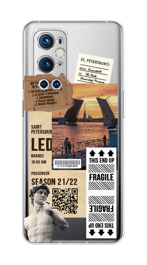 

Чехол на OnePlus 9 Pro "Санкт-Петербург коллаж", Коричневый;бежевый;белый, 151550-6