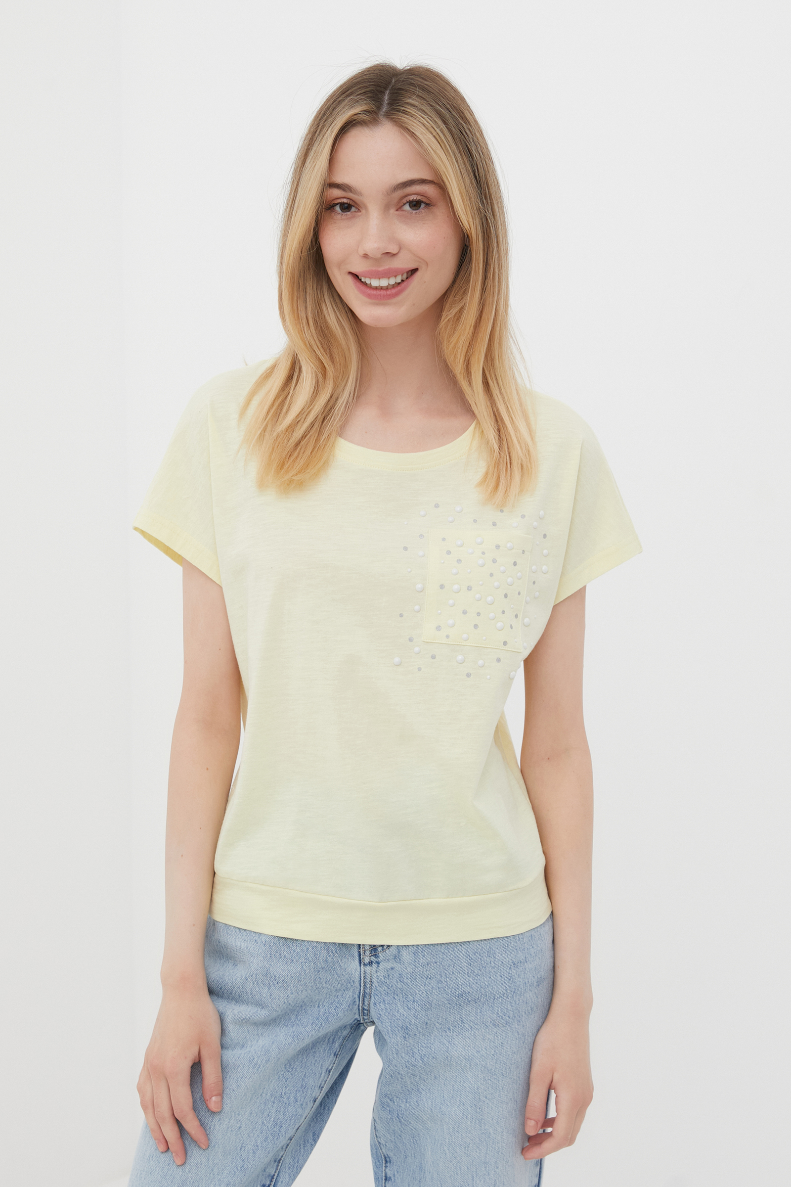 

Футболка женская Finn Flare S21-11032 белая M, S21-11032