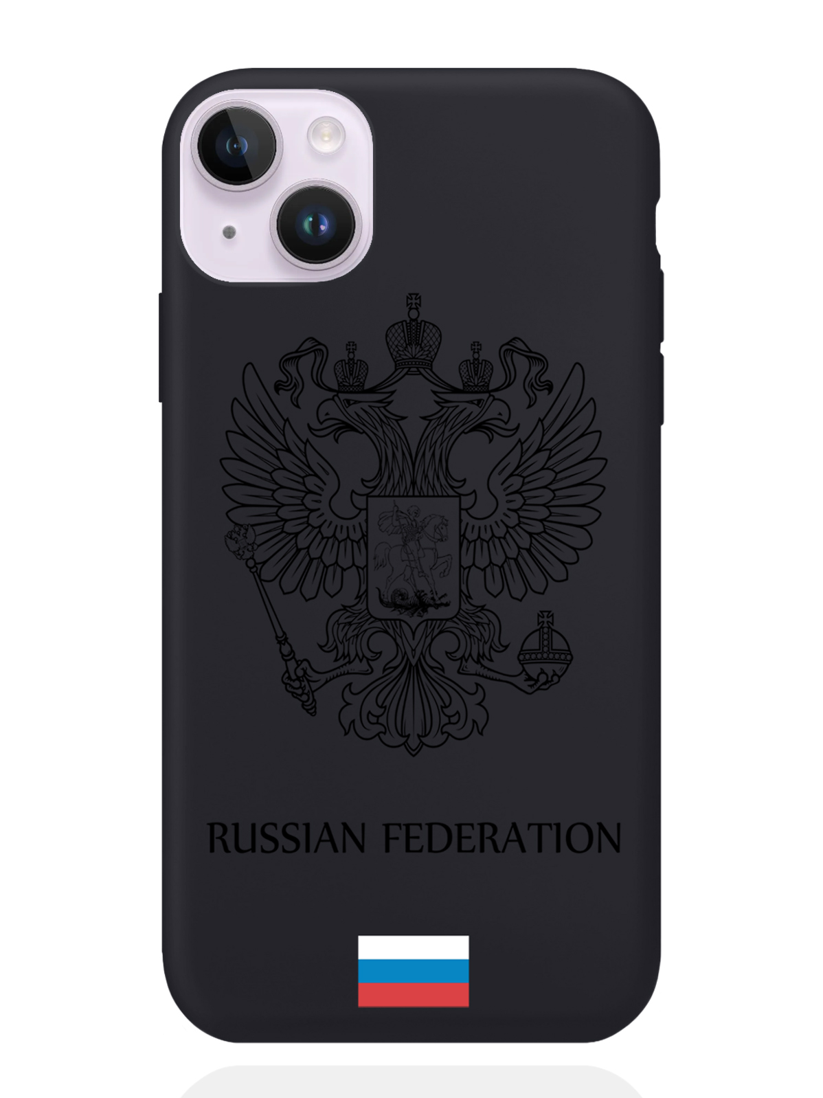 фото Чехол musthavecase iphone 14 plus черный лаковый герб россия