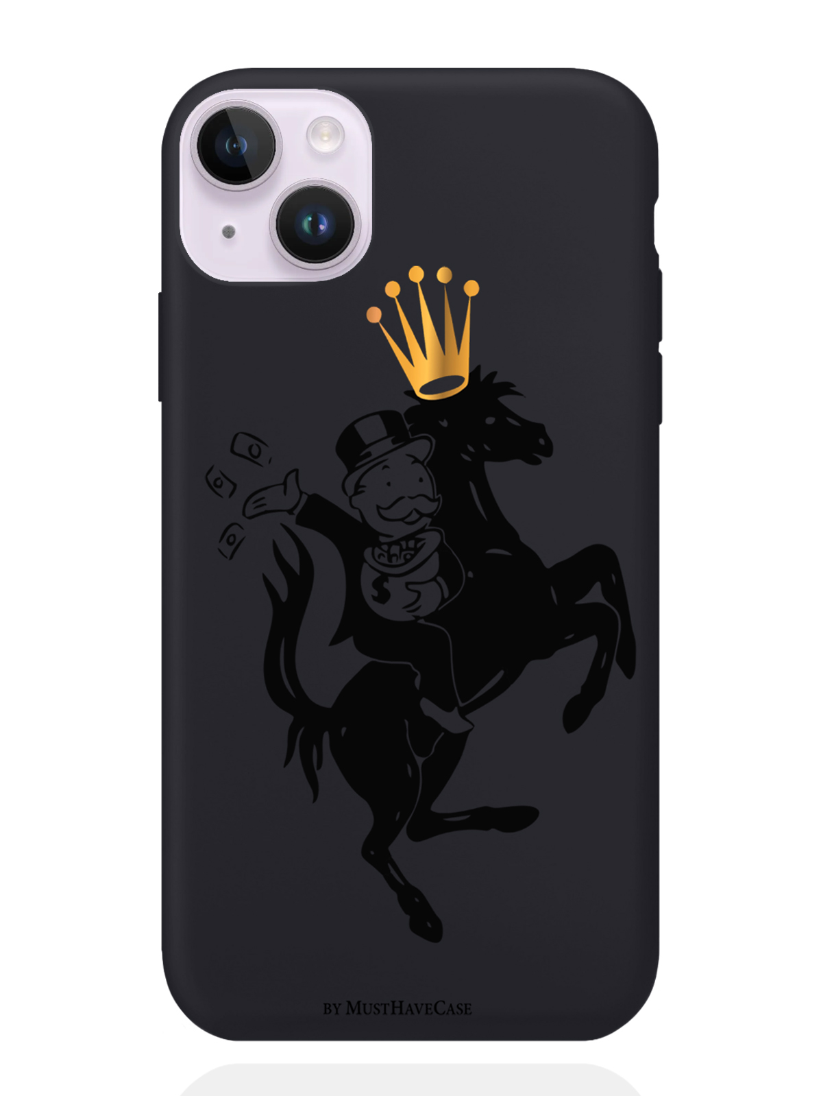 

Чехол MustHaveCase iPhone 14 Plus Monopoly на коне, Черный;золотистый, iPhone 14 Plus Monopoly на коне
