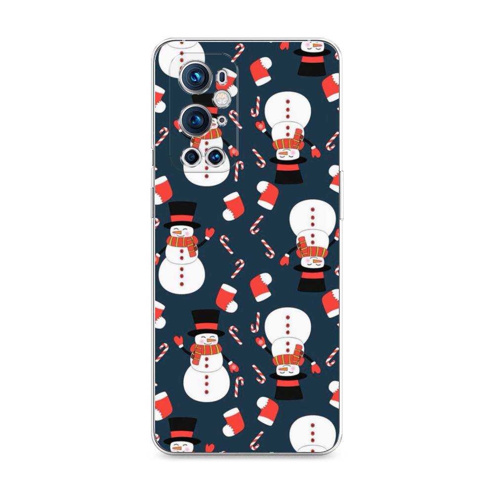 

Чехол на OnePlus 9 Pro "Синие снеговики", Синий;белый;красный, 151550-5