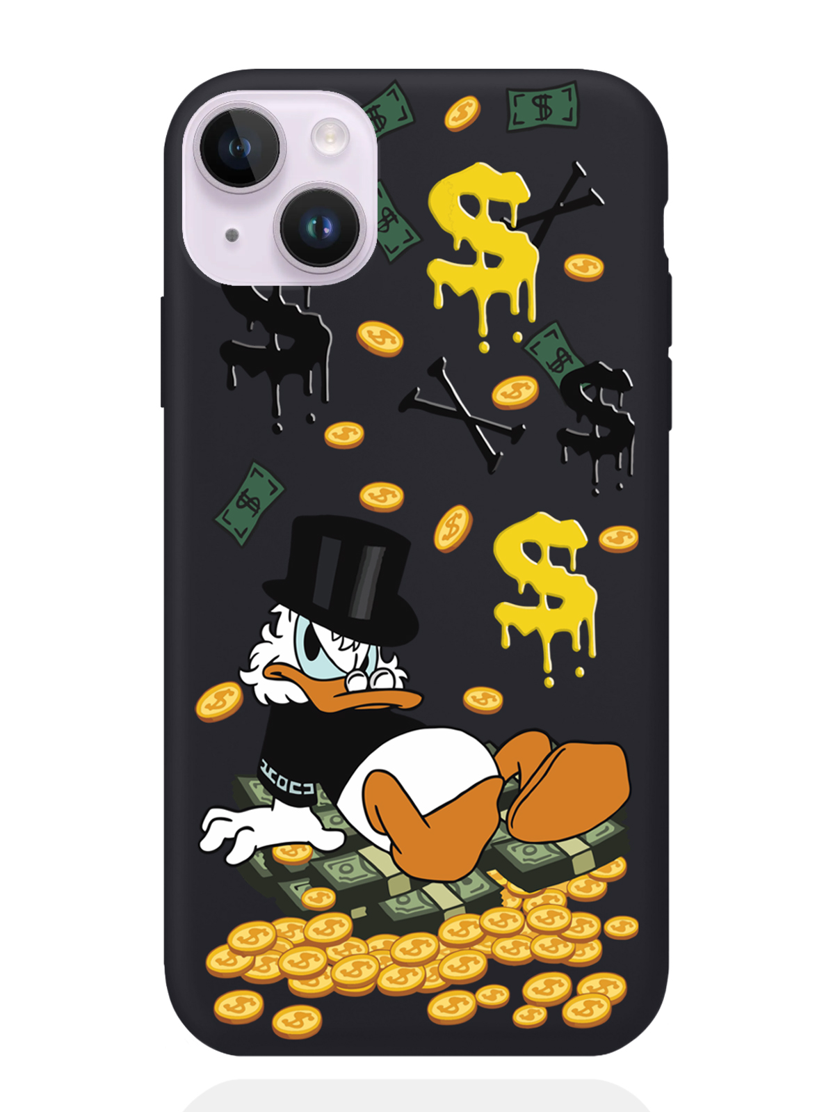 

Чехол MustHaveCase iPhone 14 Plus Богатенькая Утка, Черный;желтый, iPhone 14 Plus Богатенькая Утка