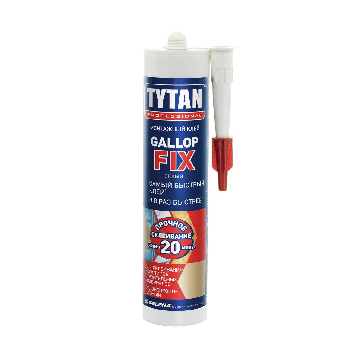 Клей монтажный Tytan Professional Gallop Fix, 290 мл, белый монтажный гибридный сверхпрочный клей penosil