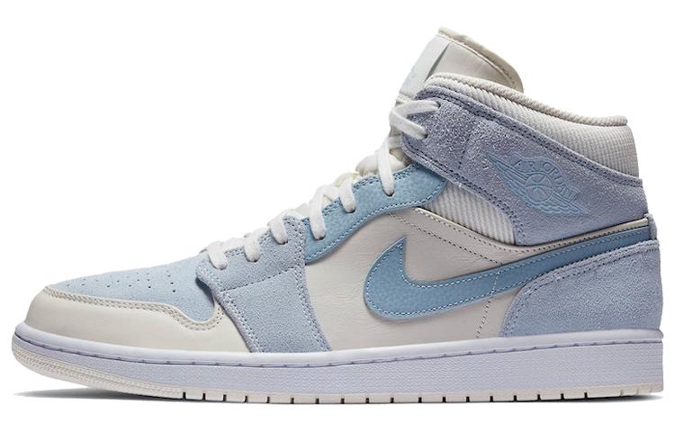 

Кеды унисекс Jordan Air Jordan 1 Mid голубые 44.5 EU, Голубой, Air Jordan 1 Mid