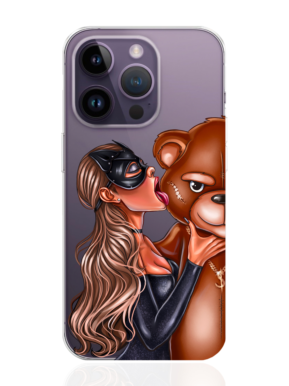 

Чехол MustHaveCase iPhone 14 Pro Кошечка русая и мишка, Прозрачный;черный;коричневый, iPhone 14 Pro Кошечка русая и мишка
