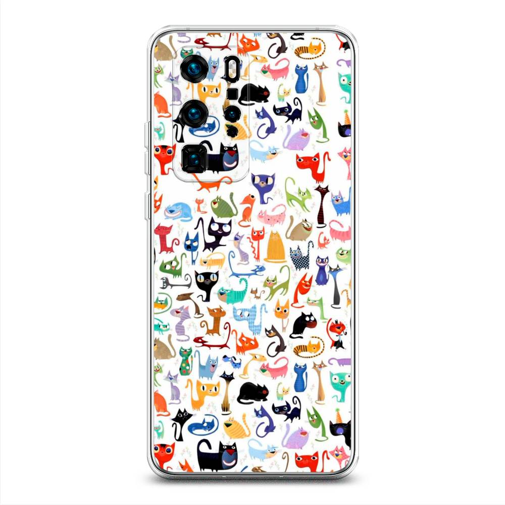 

Чехол для Huawei P40 Pro "Цветные коты", Разноцветный, 610950-1