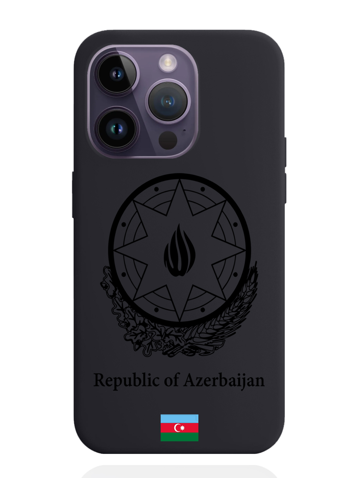 

Чехол SignumCase iPhone 14 Pro Черный лаковый Герб Азербайджана, iPhone 14 Pro Черный лаковый Герб Азербайджана