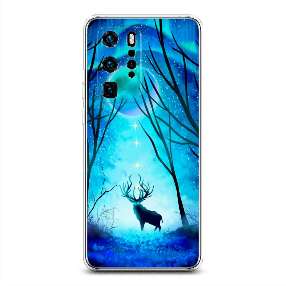 

Чехол для Huawei P40 Pro "Олень северное сияние", Синий;черный;голубой, 610950-1