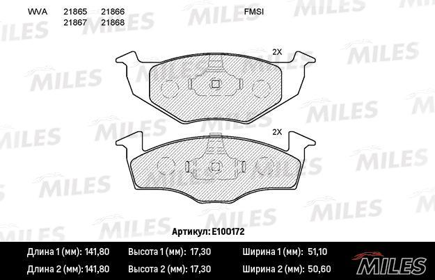 

Комплект тормозных колодок MILES e100172