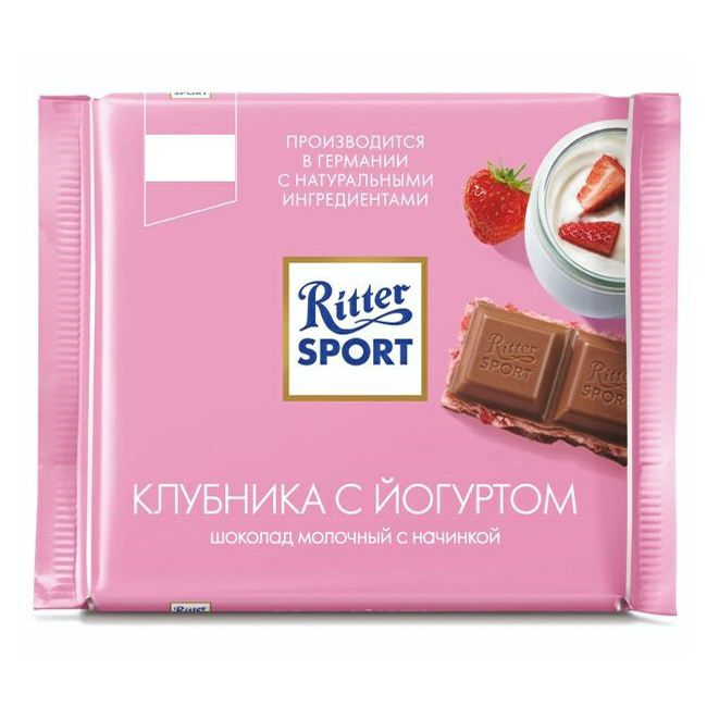 Шоколад Ritter Sport молочный клубника-йогурт 16,67 г