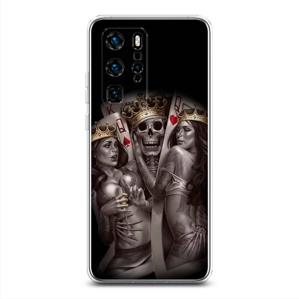 

Чехол для Huawei P40 Pro "Карты король и королевы", Серый;желтый, 610950-6