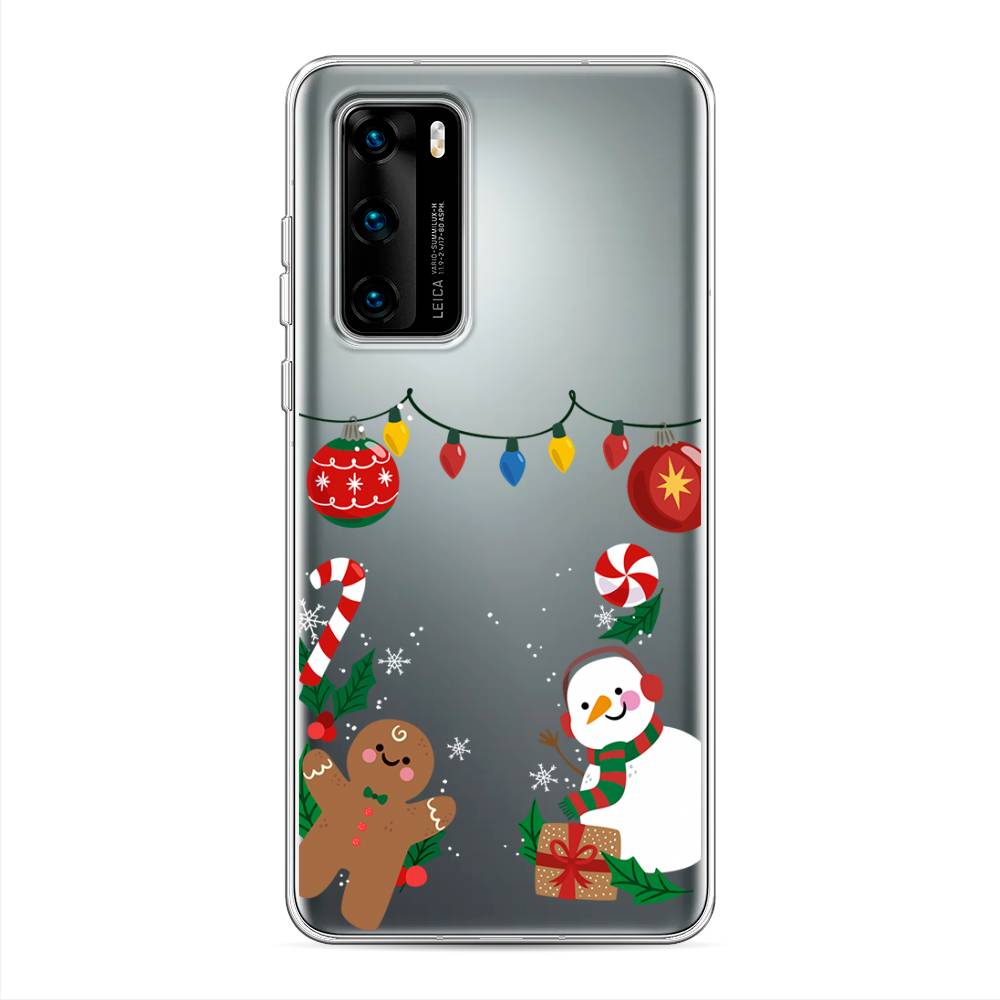 

Чехол на Huawei P40 "Новогоднее настроение", Коричневый;красный;зеленый, 610850-5