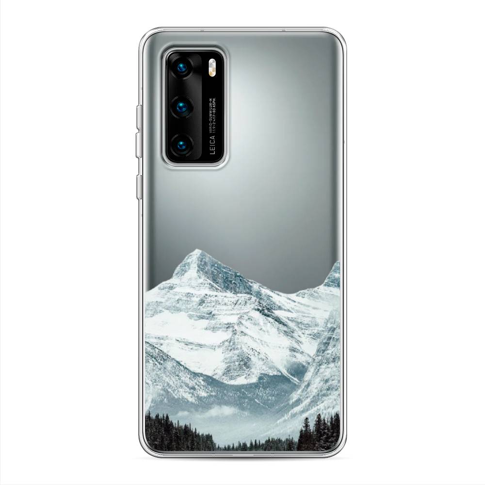 

Чехол на Huawei P40 "Горы арт 1", Белый;зеленый, 610850-2