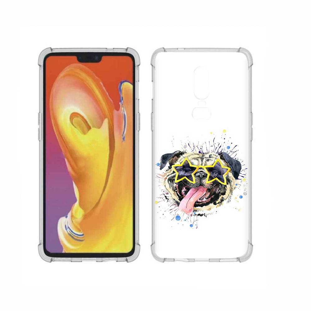 

Чехол MyPads Tocco для OnePlus 6 мопс боксер, Прозрачный, Tocco