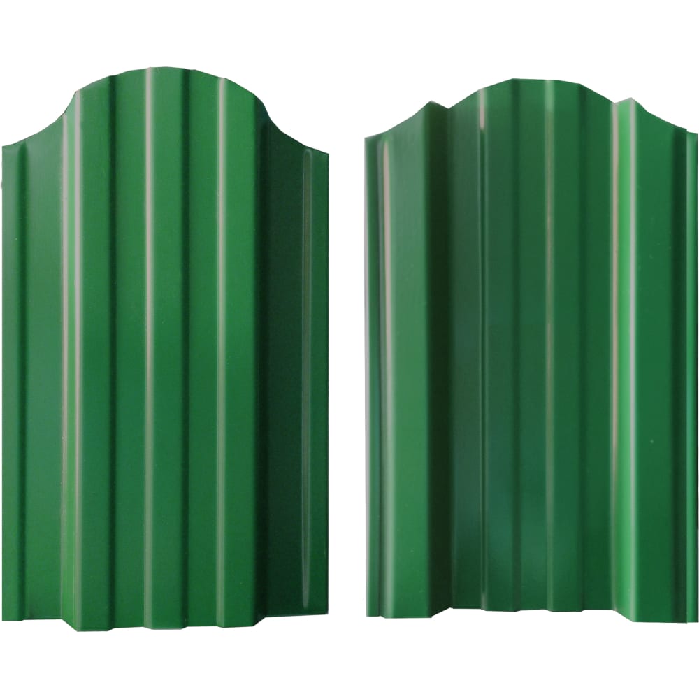 ВОЛЯ Металлический штакетник двусторонний фигурный RAL 6005 зеленый мох 1,8 м ШТ-043