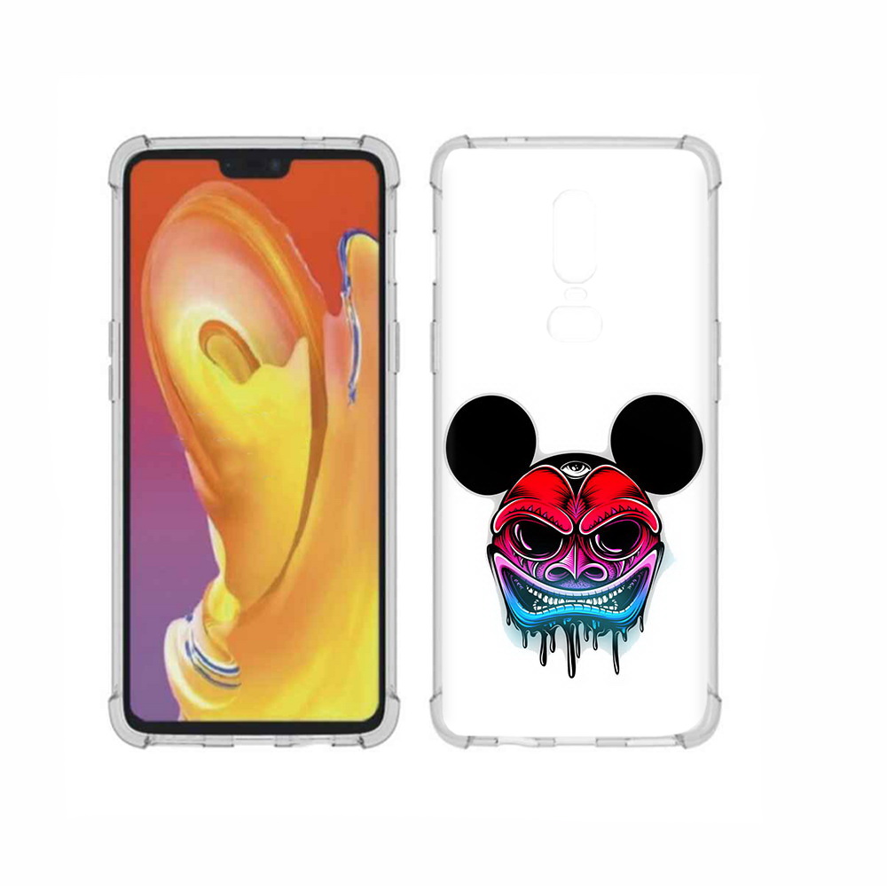 

Чехол MyPads Tocco для OnePlus 6 микки в маске, Прозрачный, Tocco