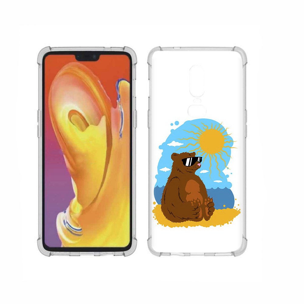 

Чехол MyPads Tocco для OnePlus 6 медведь на чиле, Прозрачный, Tocco