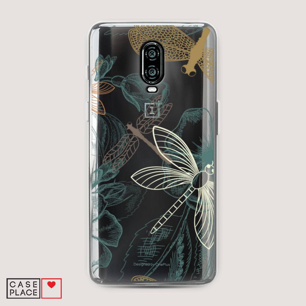 

Чехол Awog на Oneplus 6T / ВанПлас 6T "Тени стрекоз", Коричневый;зеленый;белый, 150650-8