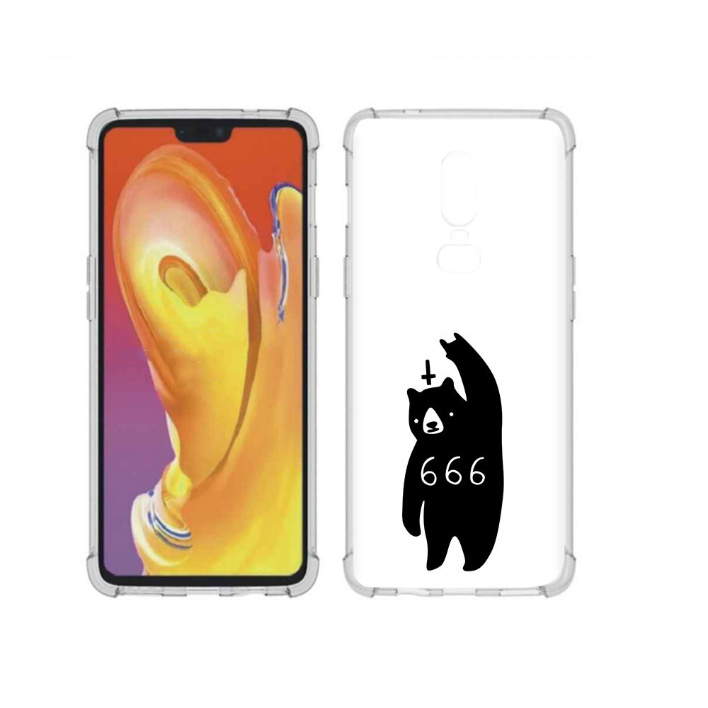 

Чехол MyPads Tocco для OnePlus 6 медведь 666, Прозрачный, Tocco