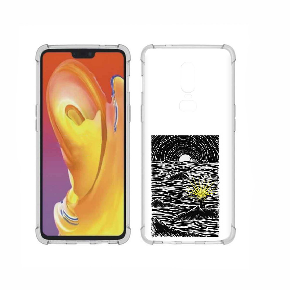 

Чехол MyPads Tocco для OnePlus 6 маяк в черно белом море, Прозрачный, Tocco