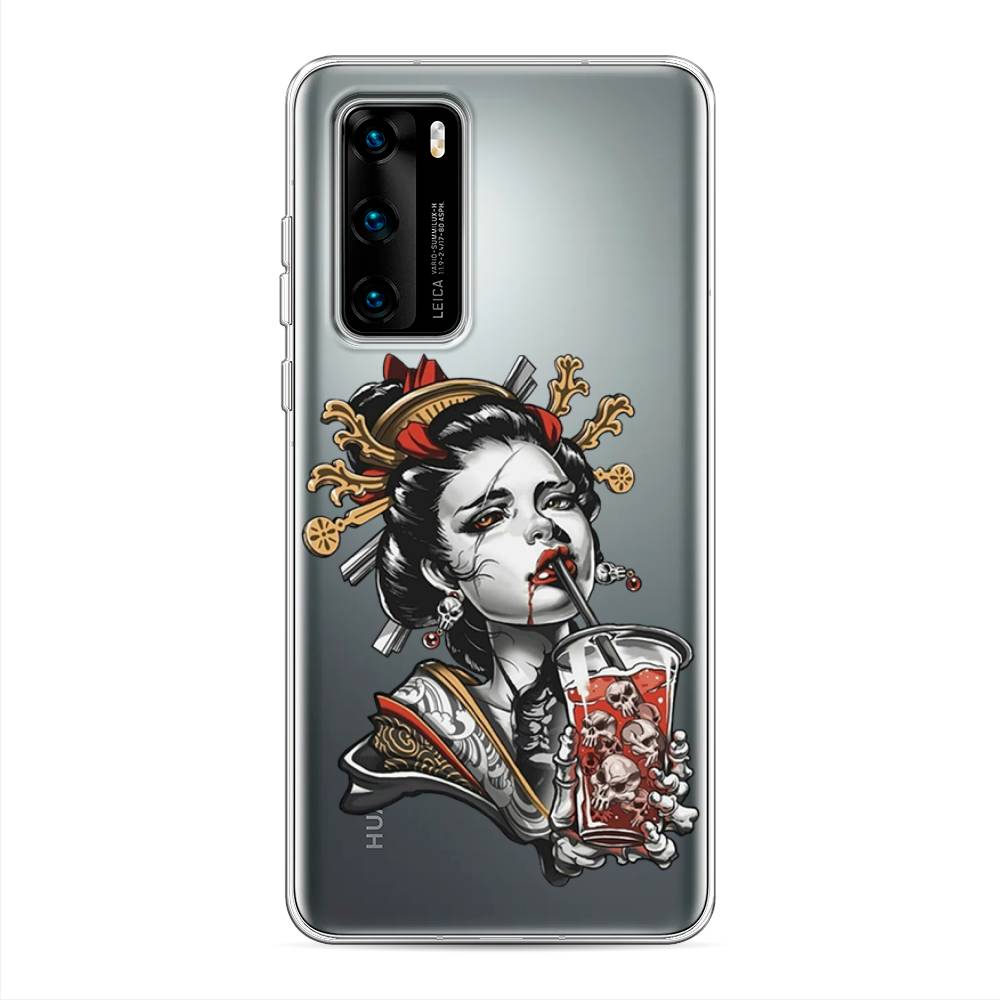 

Чехол на Huawei P40 "Опасная гейша", Красный;черный;серый, 610850-4