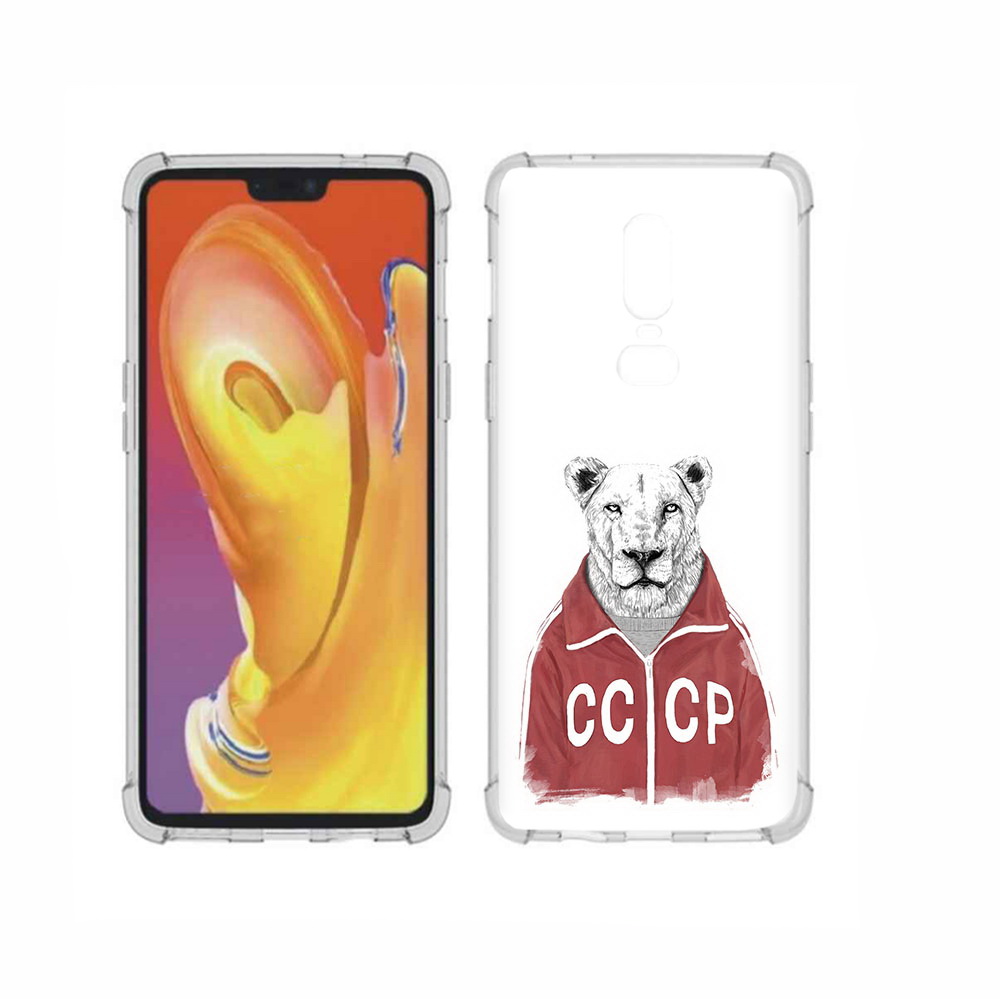 

Чехол MyPads Tocco для OnePlus 6 львица ссср, Прозрачный, Tocco