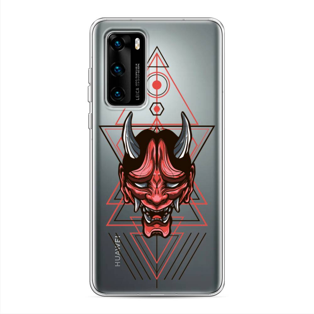 

Чехол на Huawei P40 "Hanya Oni mask", Серый;красный;черный, 610850-4