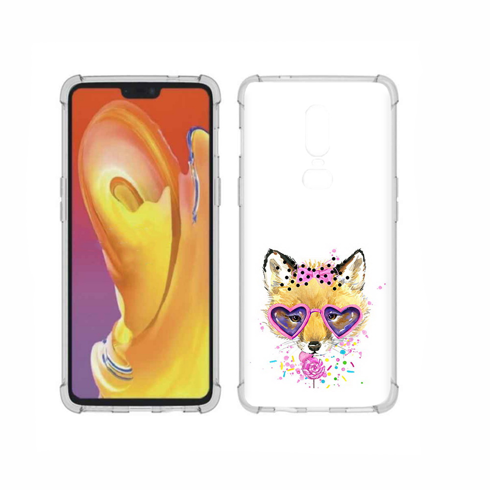 

Чехол MyPads Tocco для OnePlus 6 лисенок с бантиком, Прозрачный, Tocco