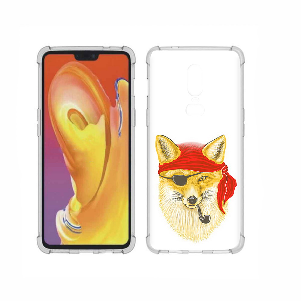 

Чехол MyPads Tocco для OnePlus 6 лиса-пират, Прозрачный, Tocco
