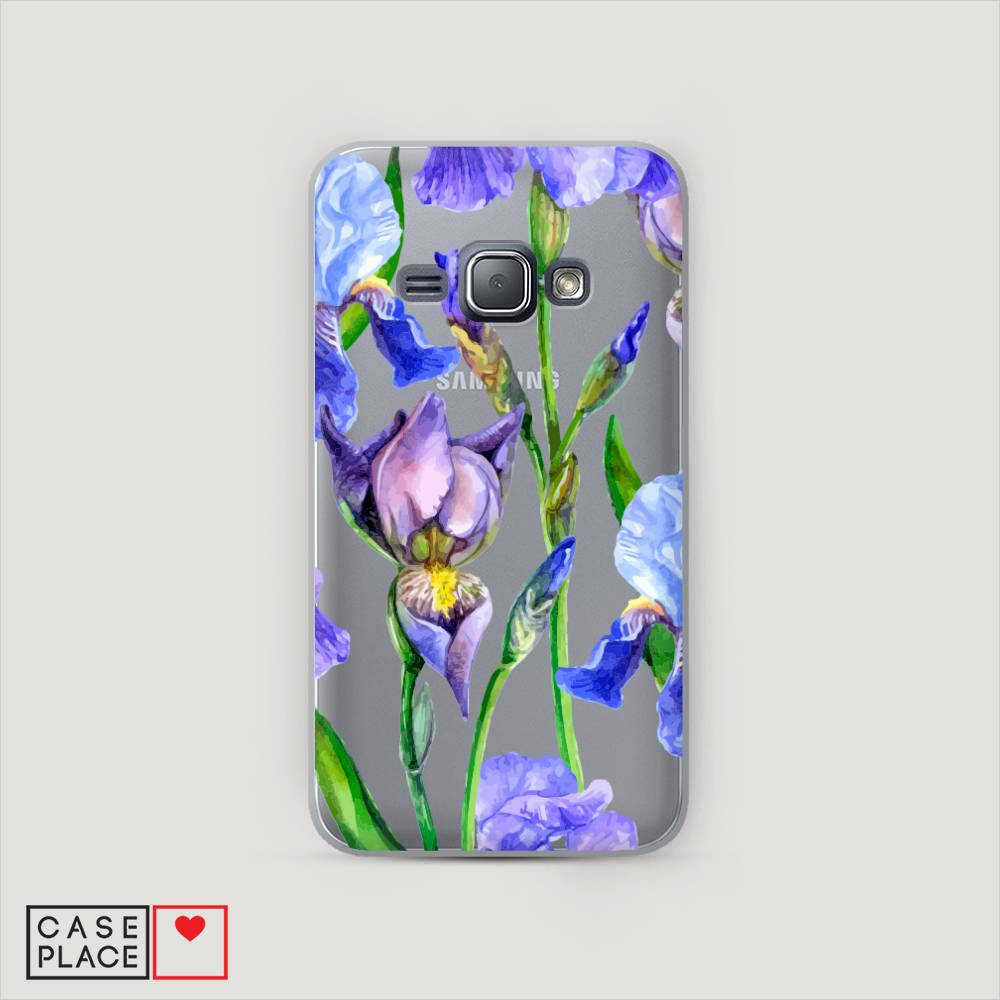 фото Чехол awog "синие ирисы" для samsung galaxy j1