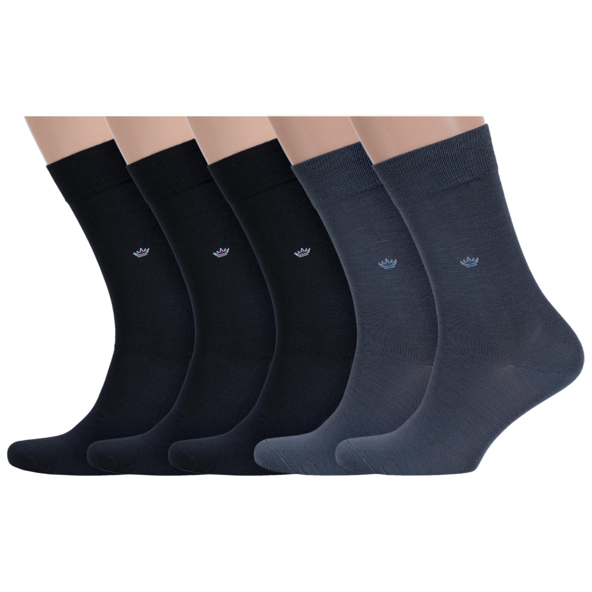 

Комплект носков мужских Rusocks 5-М-450-01 черных; серых 25, 5-М-450-01