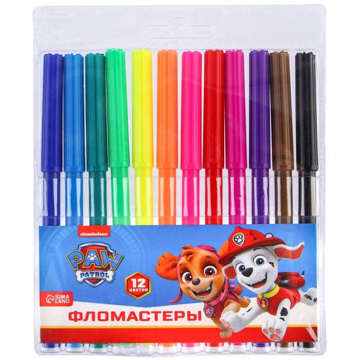 Фломастеры, 12 цветов, Paw Patrol