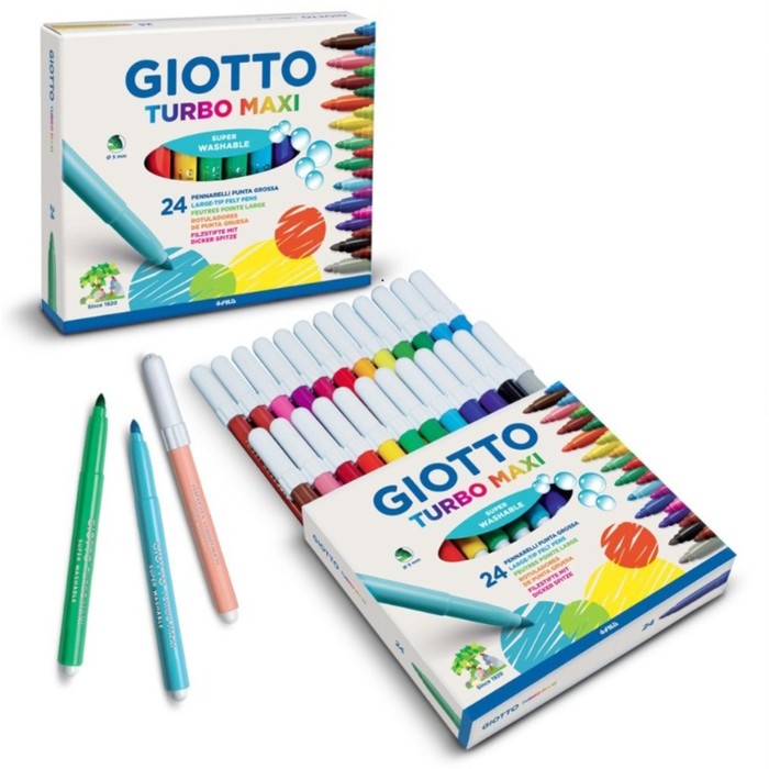 

Фломастеры утолщ 24цв GIOTTO TURBO MAXI, на водной основе