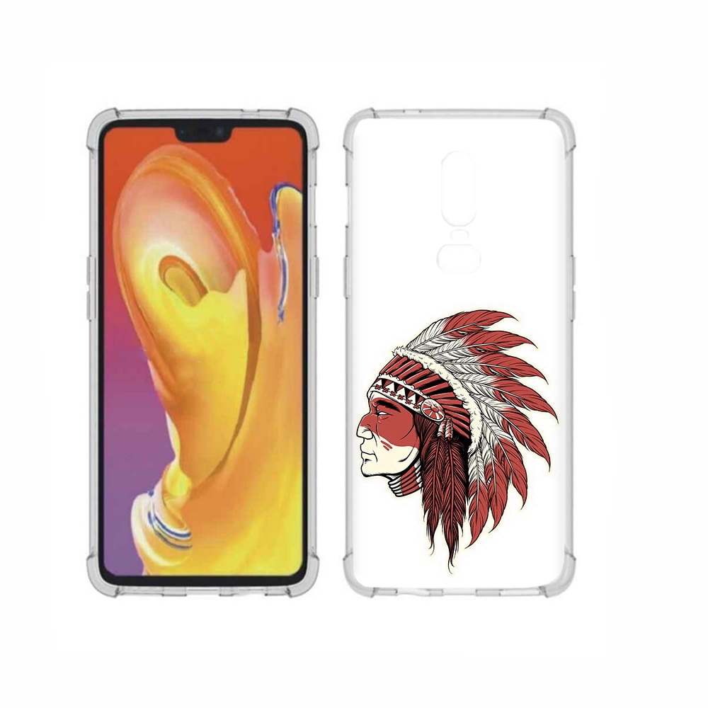 

Чехол MyPads Tocco для OnePlus 6 красный индеец, Прозрачный, Tocco