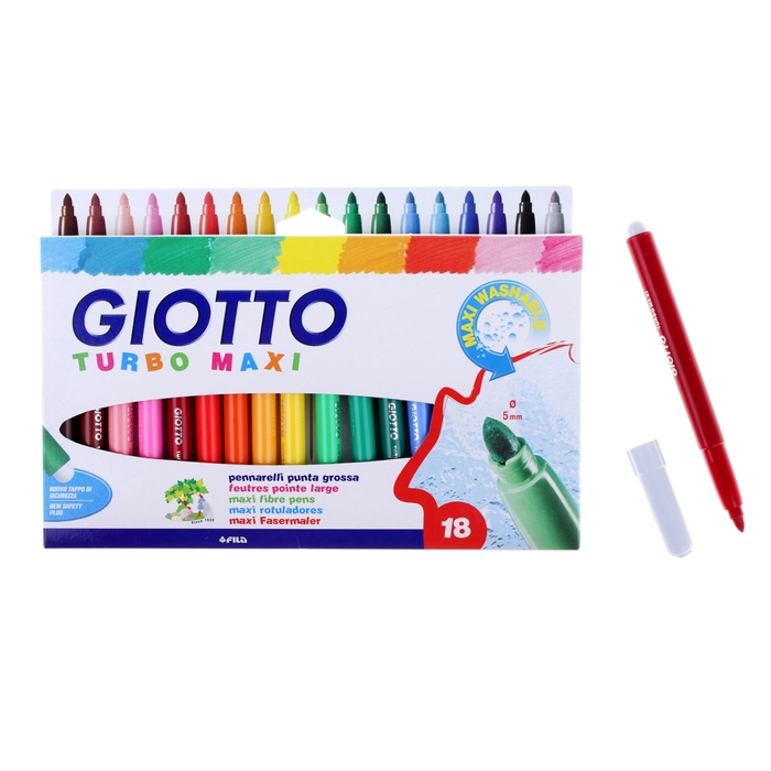 

Фломастеры 18цв утолщённые GIOTTO TURBO MAXI