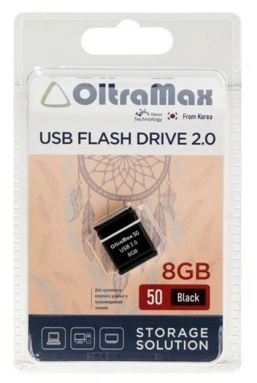 

Флешка OltraMax 50, 8 Гб, USB2.0, чёрная