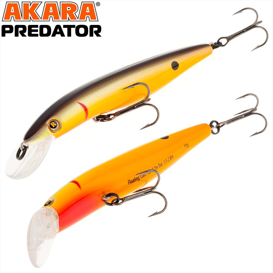 

Воблер Akara Predator 100F 11гр 2/5 oz 3,9 in A19, Разноцветный, Predator