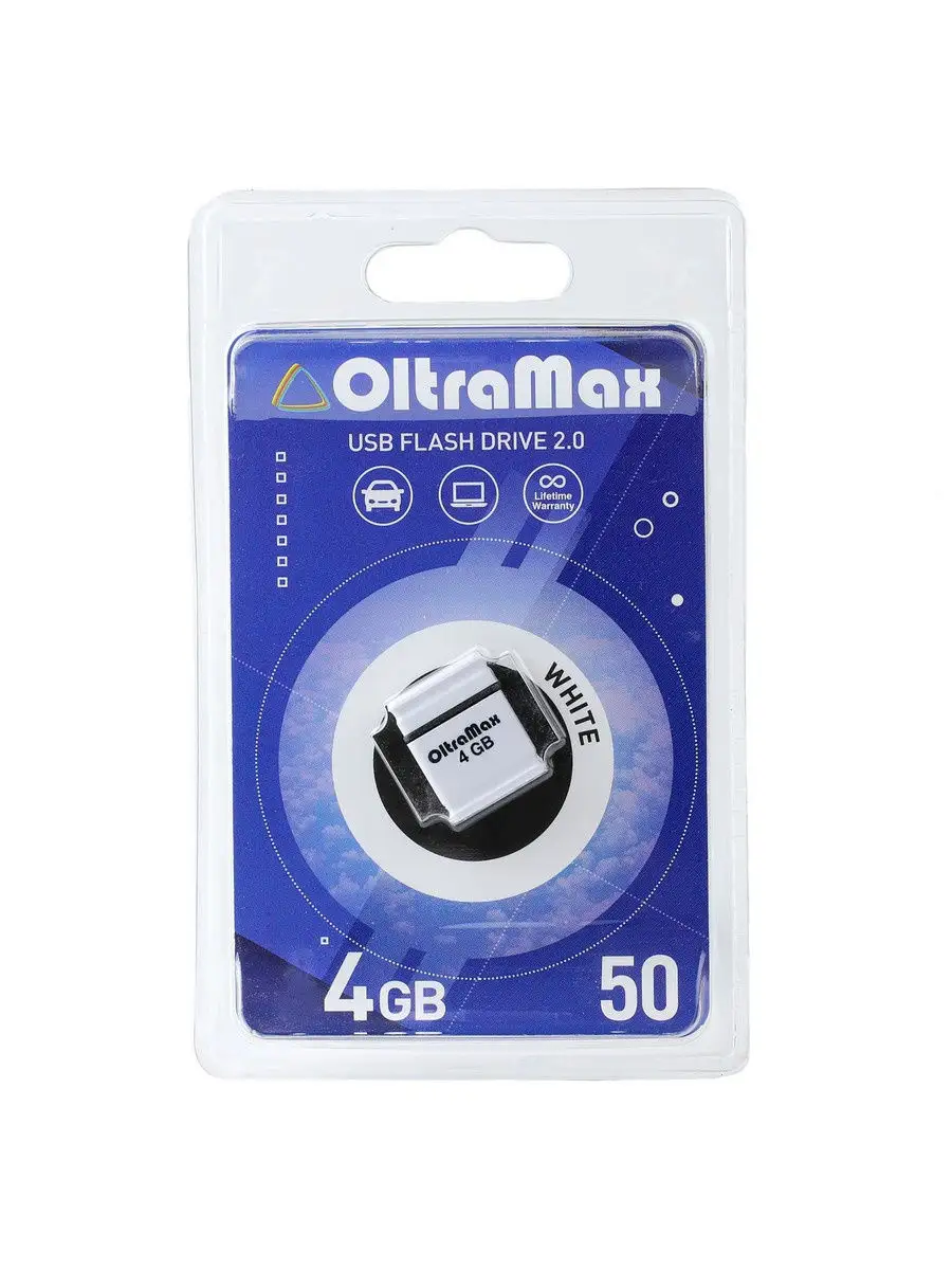 

Флешка OltraMax 50, 4 Гб, USB2.0, белая