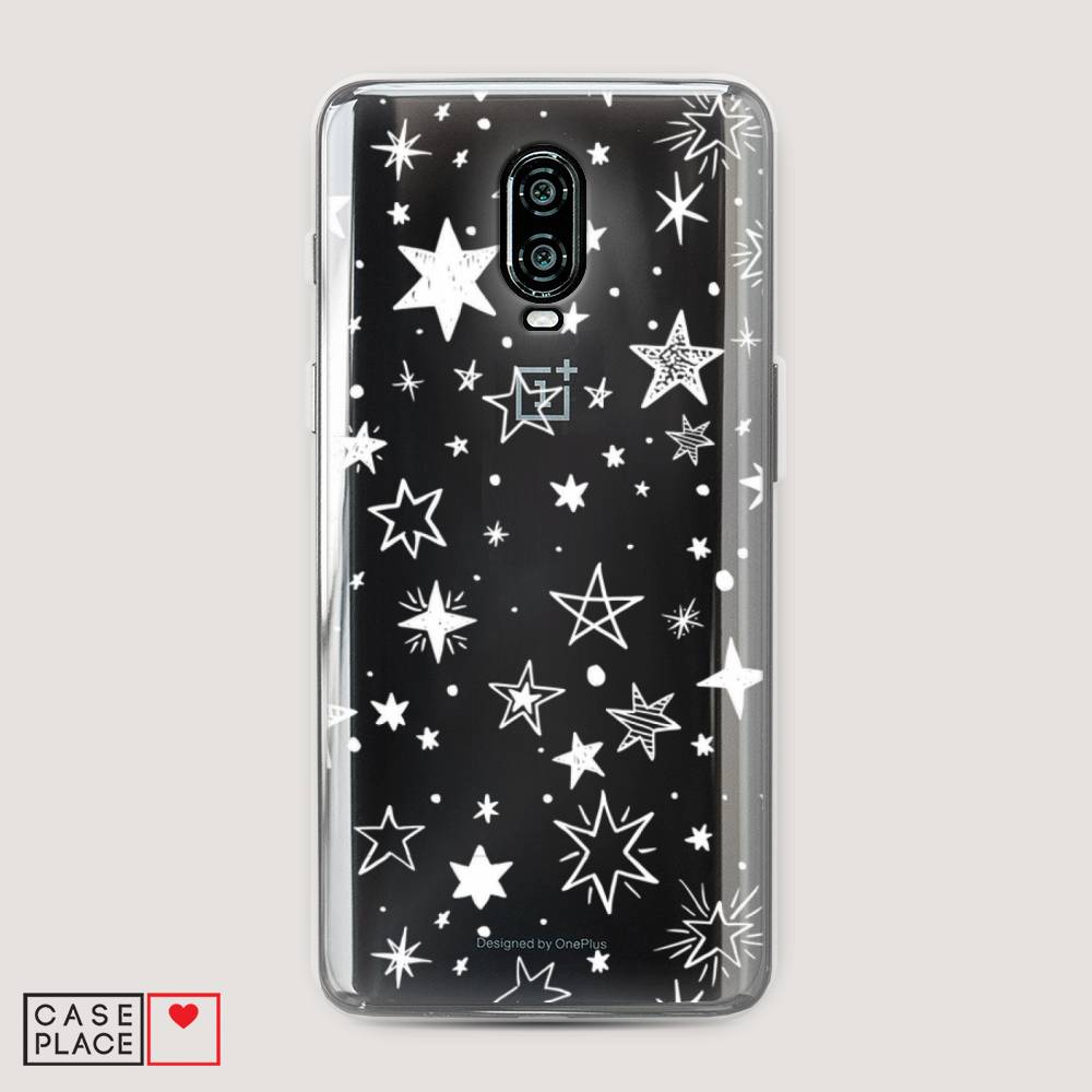 фото Чехол awog "звездочки графика белая" для oneplus 6t