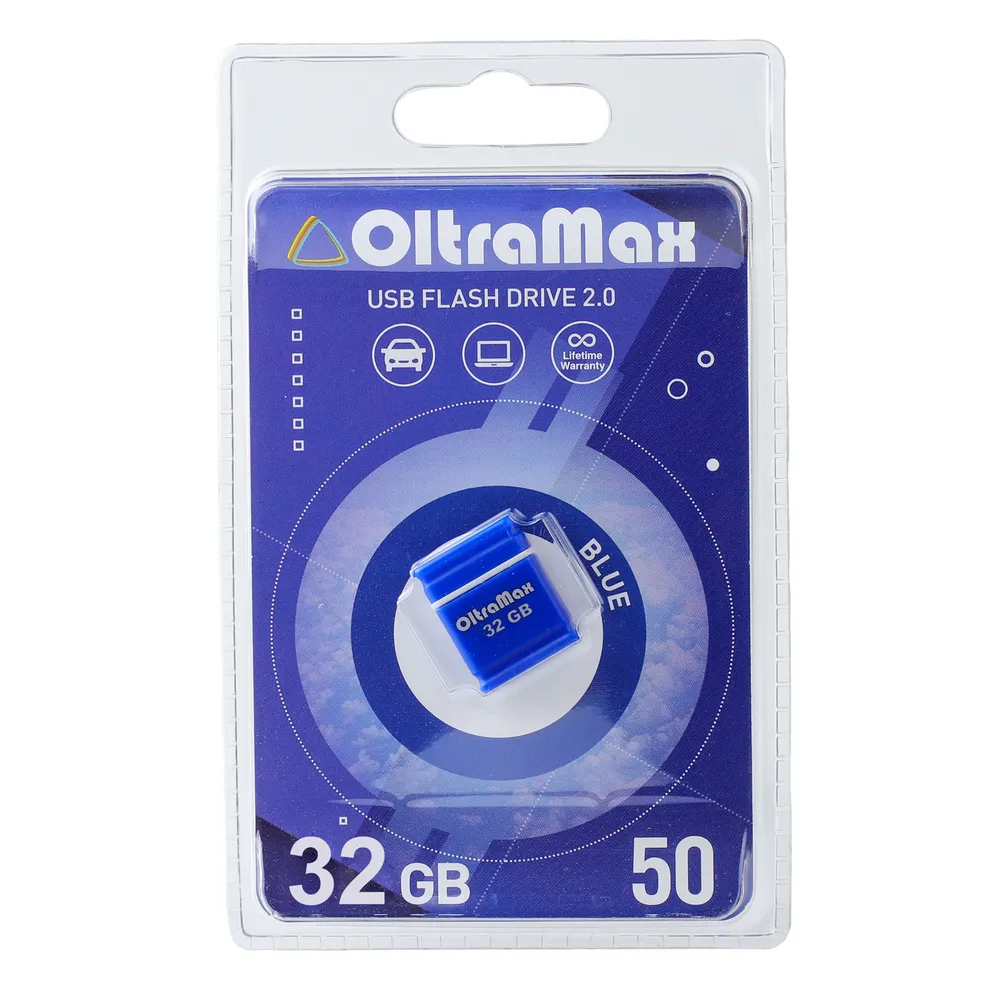 Флешка OltraMax 50, 32 Гб, USB2.0, синяя